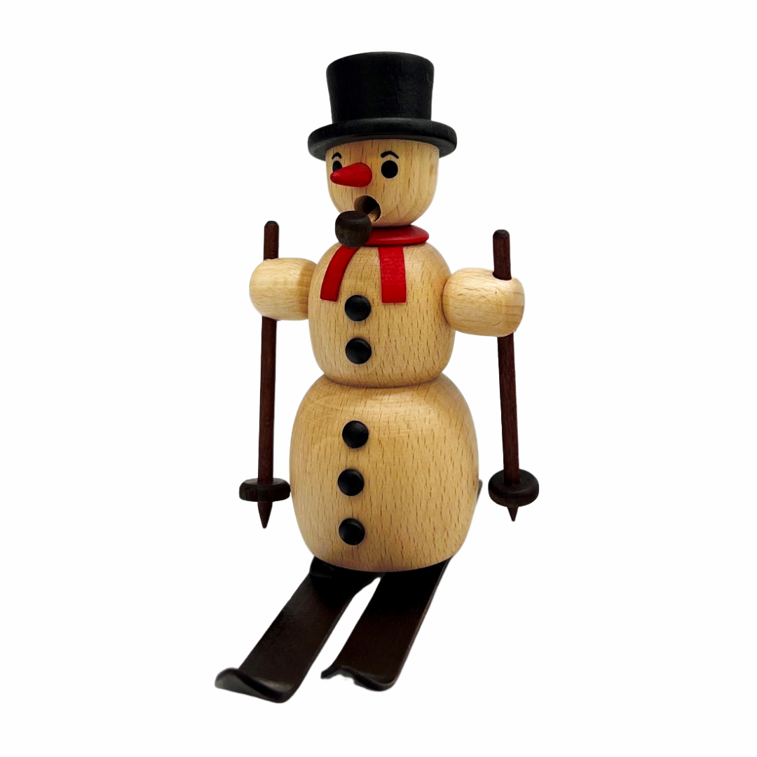 Schneemann auf Ski