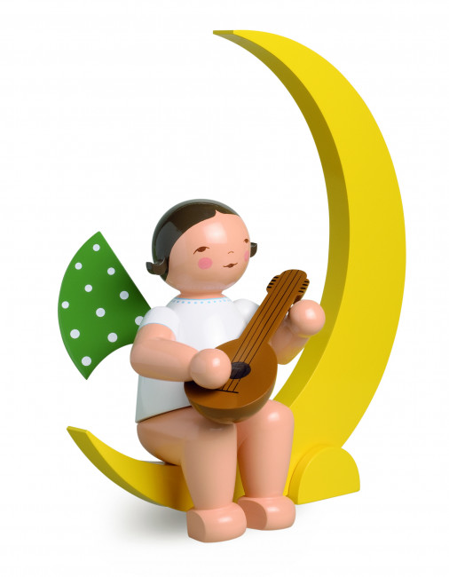 Engel mit Mandoline, im Mond, groß
