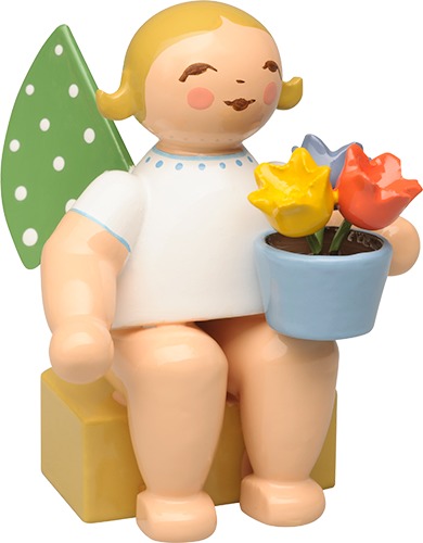 Kalenderfigur 2027, mit Blumenschale