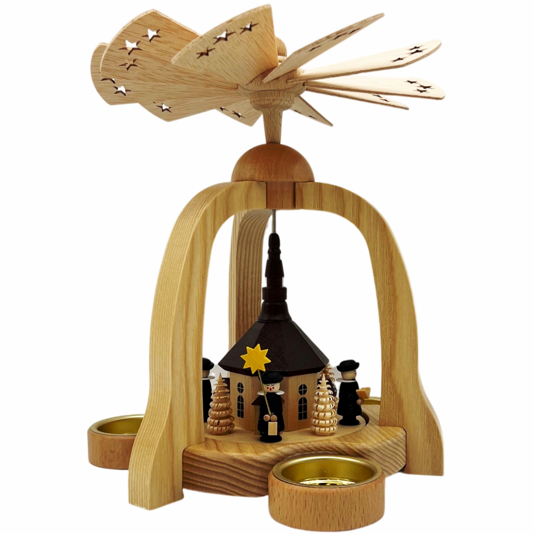 Pyramide Seiffner Kirche mit Teelicht