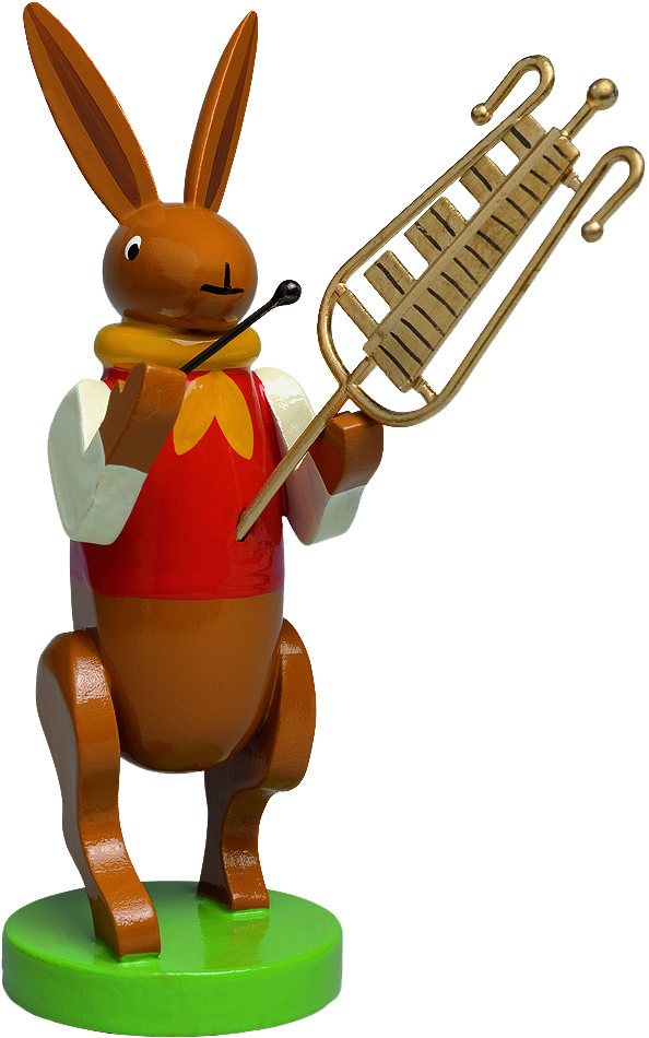 Hasenmusikant mit Glockenspiel