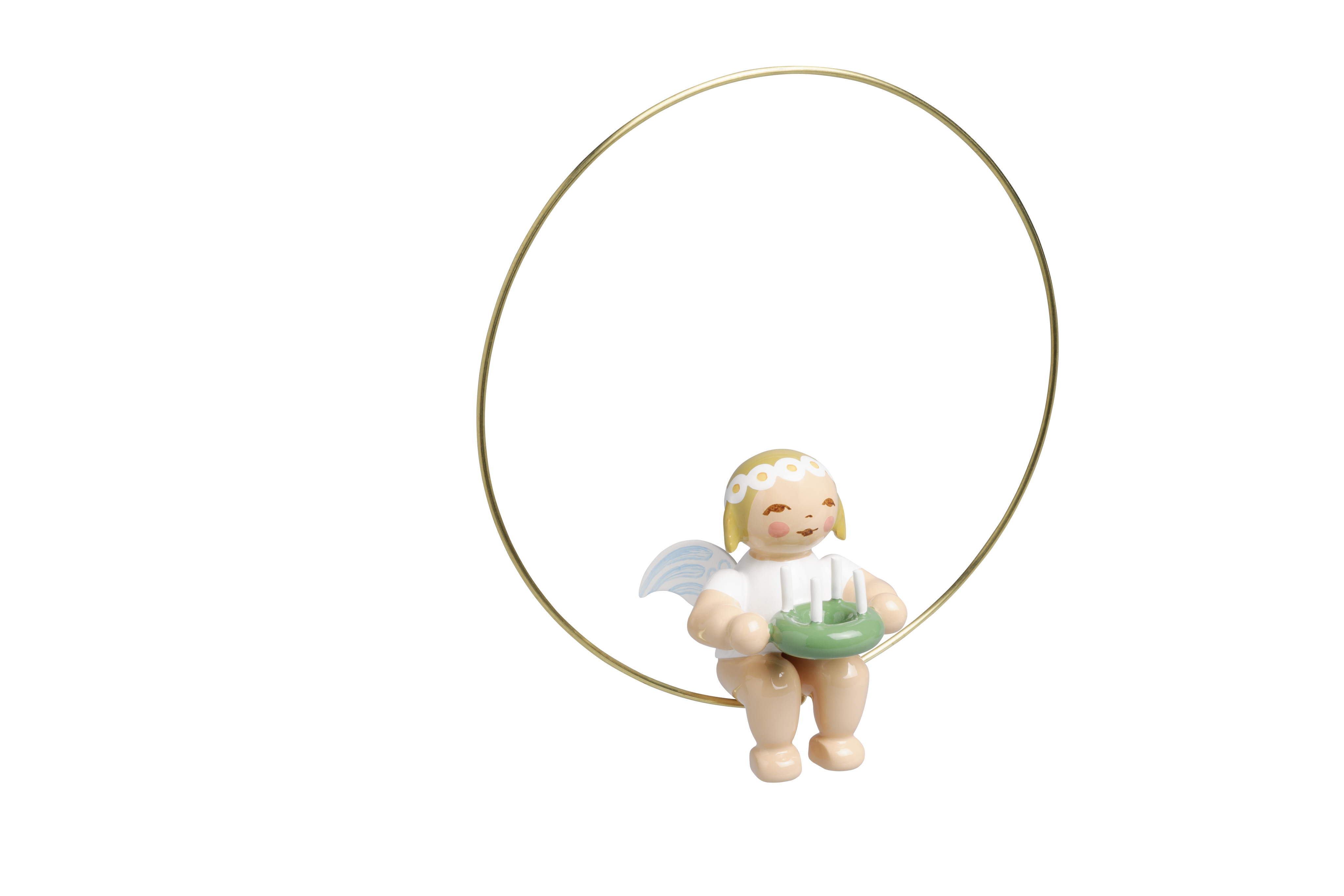 Christbaumengel im Ring, mit Kranz