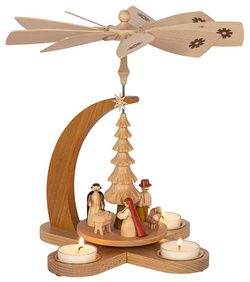 Pyramide Christi Geburt für Teelichter