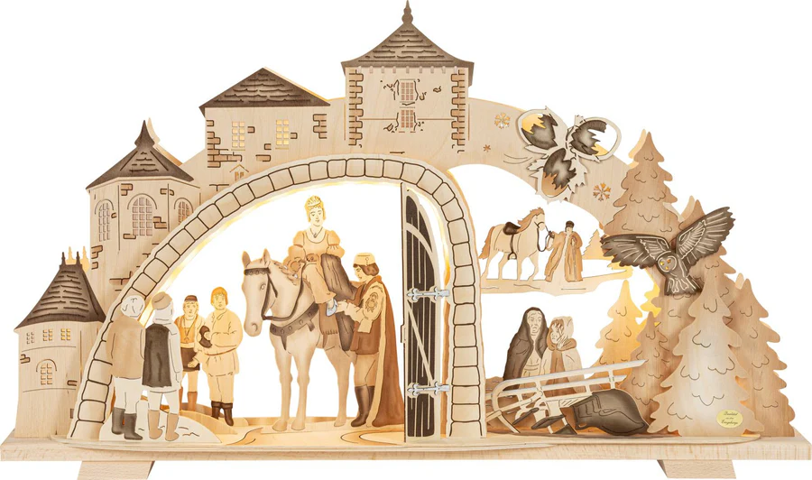 LED Premium-Line-Schwibbogen "Drei Haselnüsse für Aschenbrödel®" Limited Edition 2025