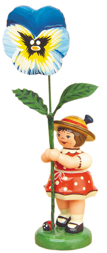 Blumenmädchen mit Stiefmütterchen
