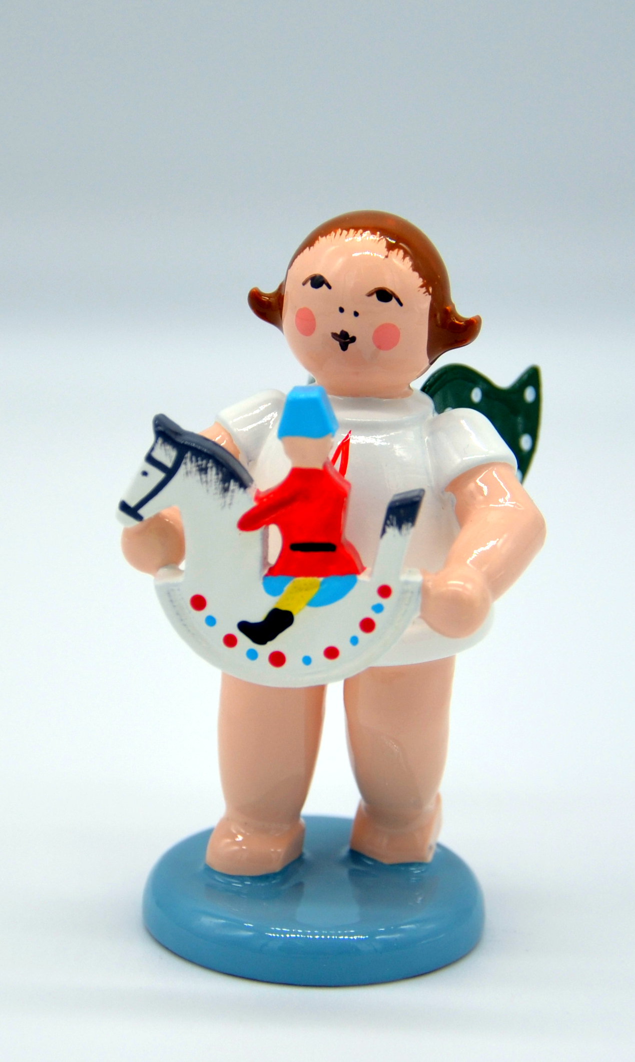 Engel mit Olberhauer Marktfigur "Reiterlein" oK