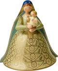 Madonna mit Christkind, reich bemalt, creme- hellblau