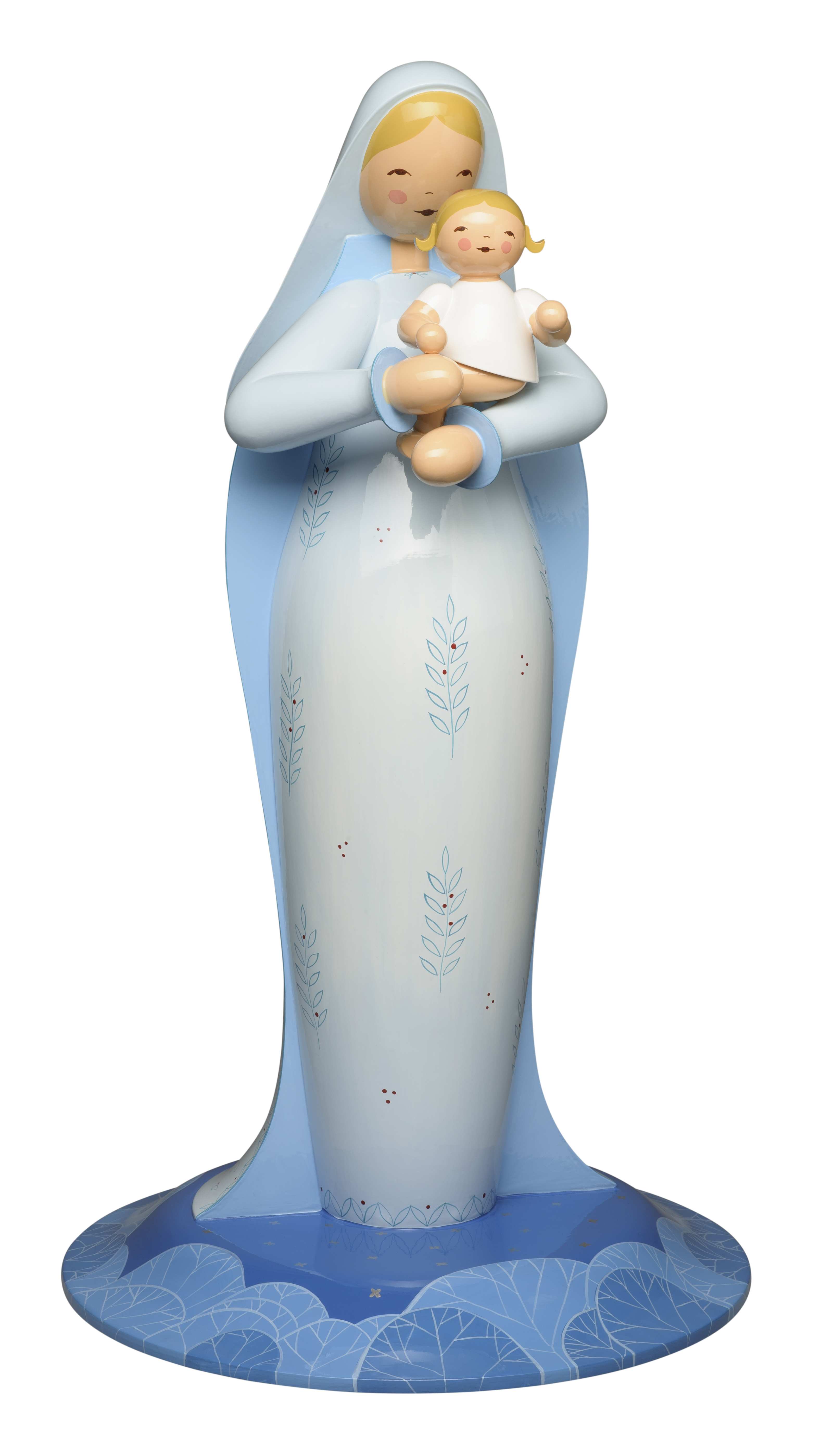 Madonna mit Christkind, groß, hellblau