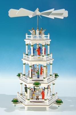 Weihnachtspyramide, weiß 