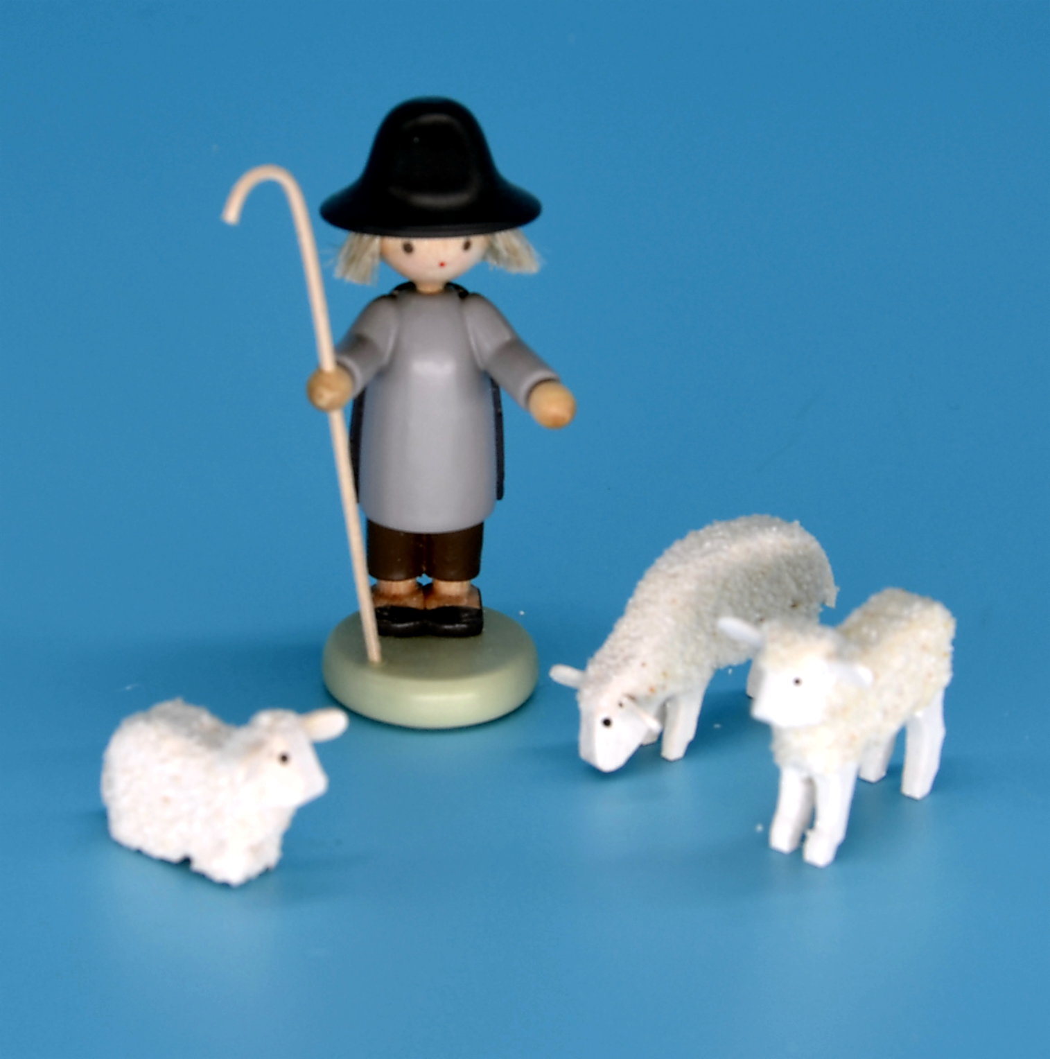 Hirte und drei Schafe
