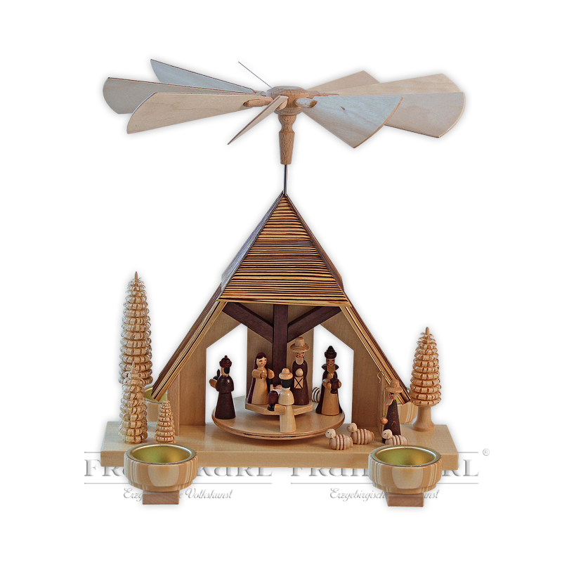 Pyramide Christi Geburt mit Teelichthaltern