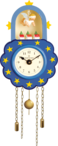 Wanduhr, blau, mit Schwebeengel