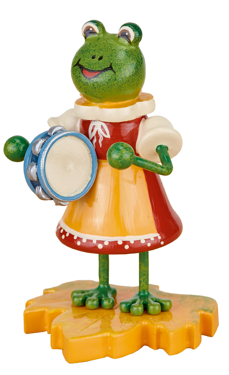 Frosch - Mädchen mit Tamburin