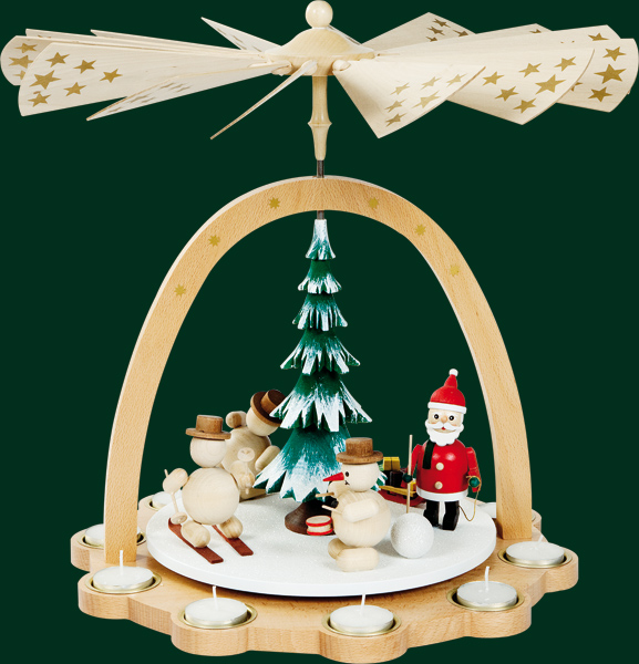 Pyramide Schneemänner, mit Teelichte