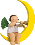 Engel mit Trompete, im Mond, groß
