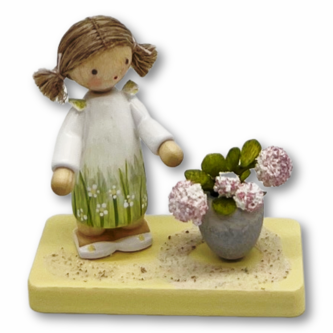 Mädchen mit Hortensie