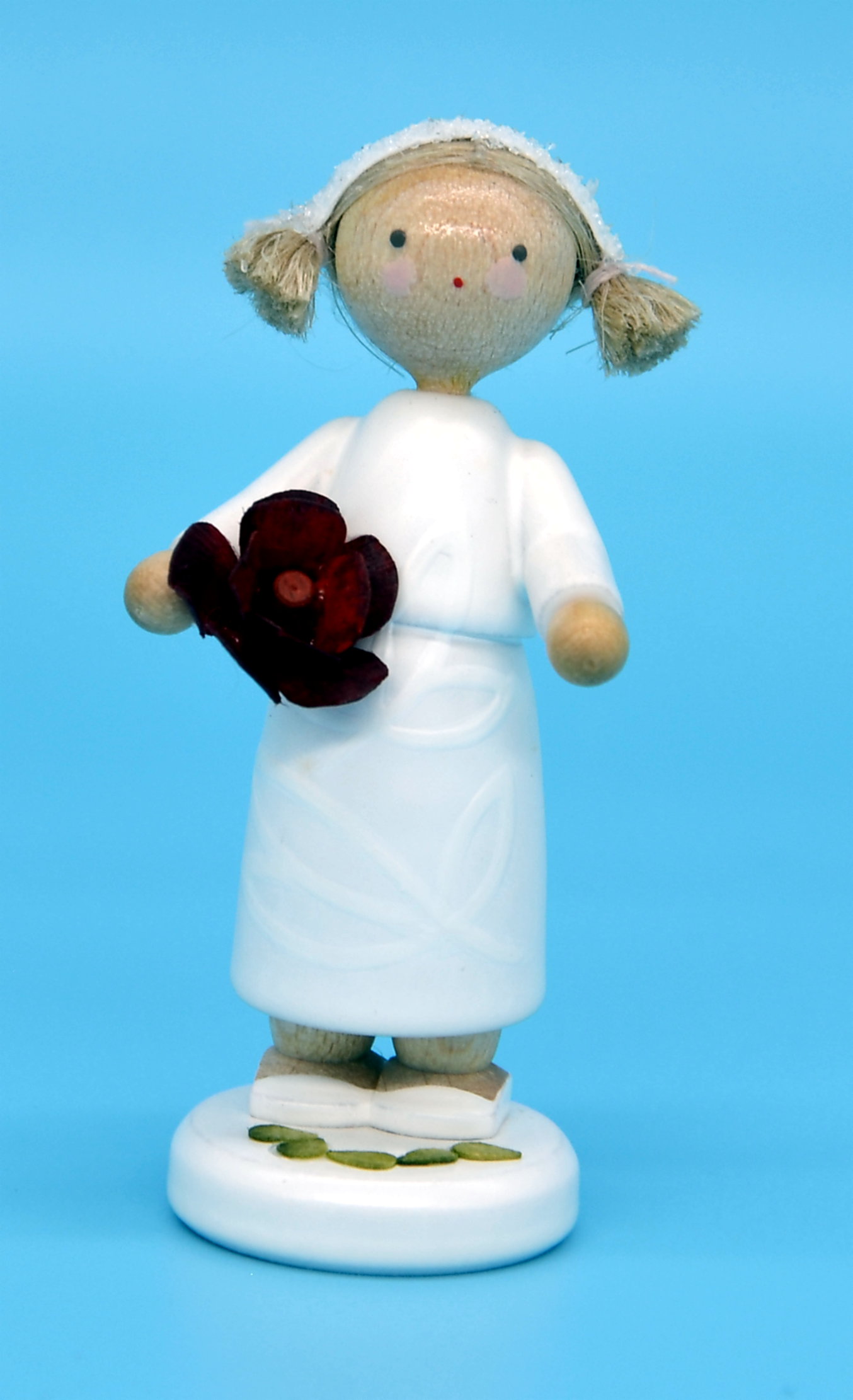 Mädchen mit Rose, rot