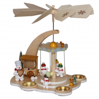 Schneemann-Karussell, Teelicht-Pyramide