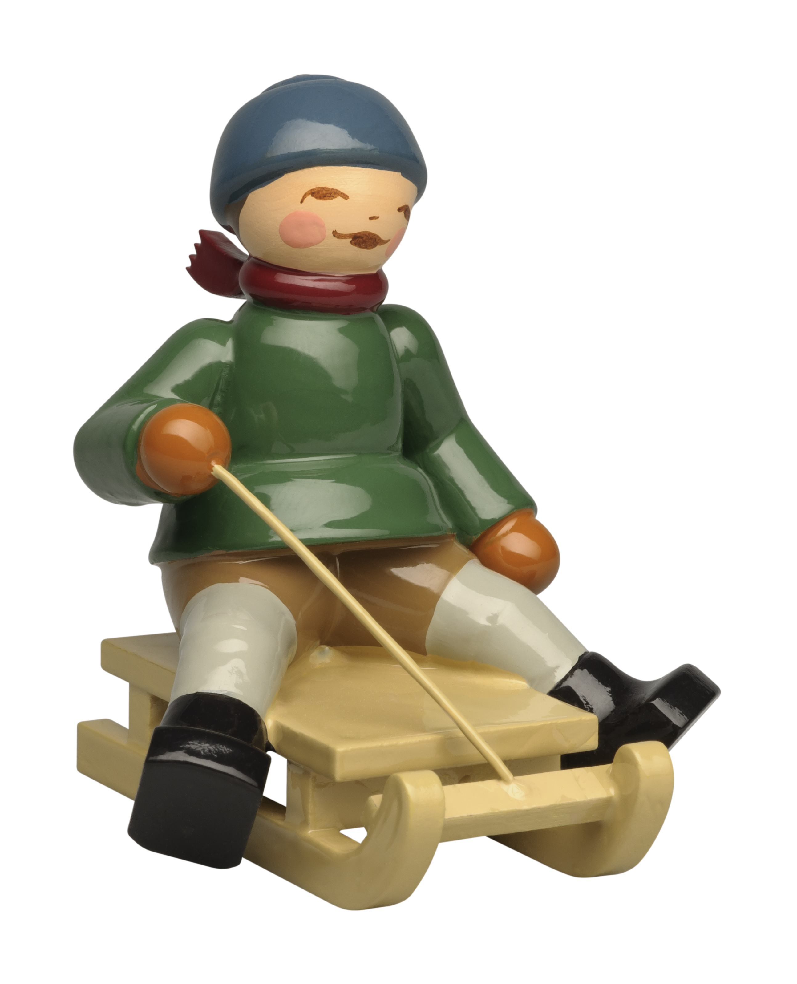 Junge auf Schlitten