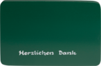Beschriftete Sockelplatte, grün, "Herzlichen Dank"