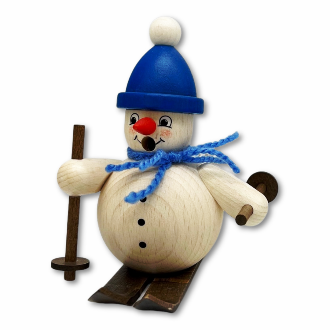 Schneemann auf Ski 
