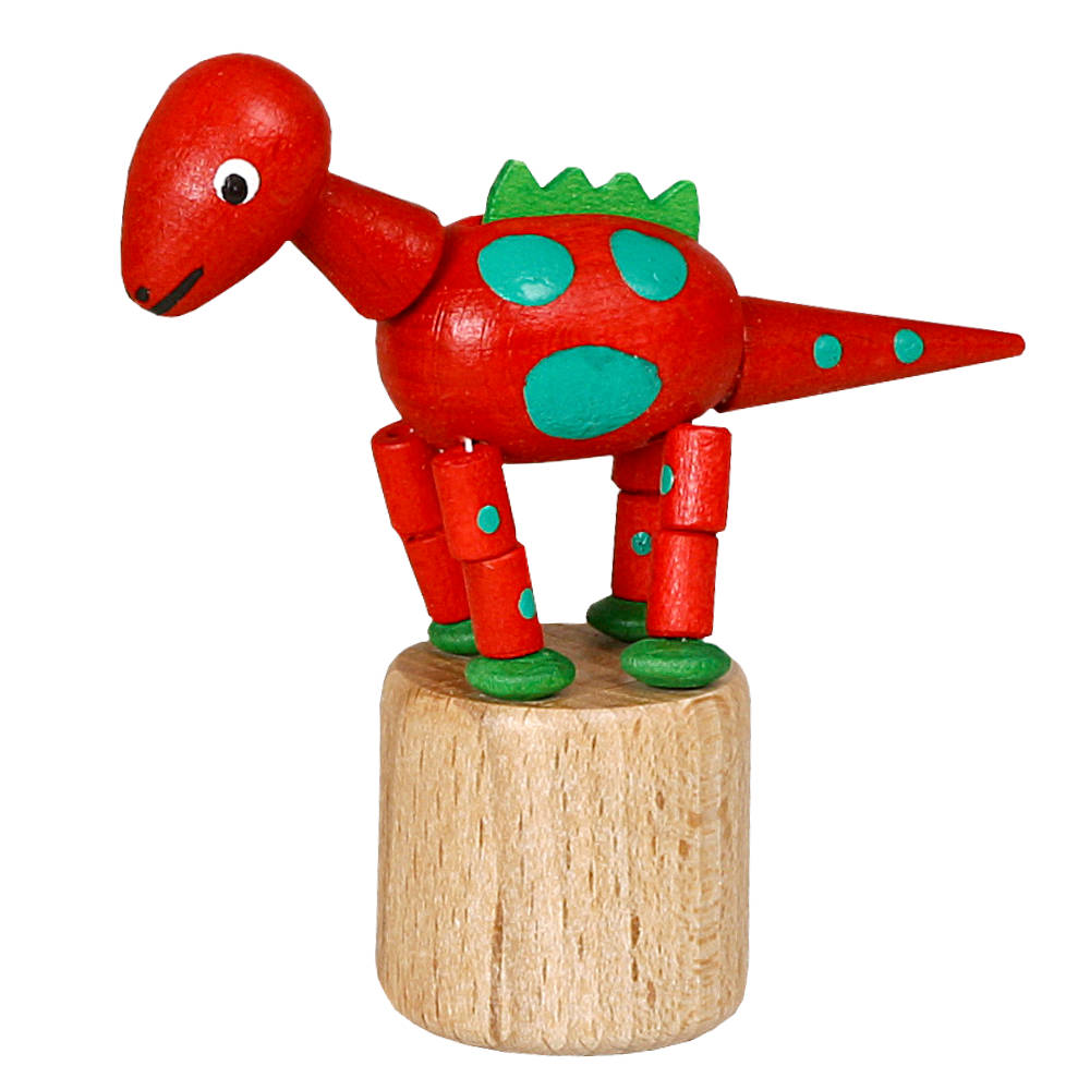 Wackeltier Dinosaurier (grün/gelb/rot/lila)
