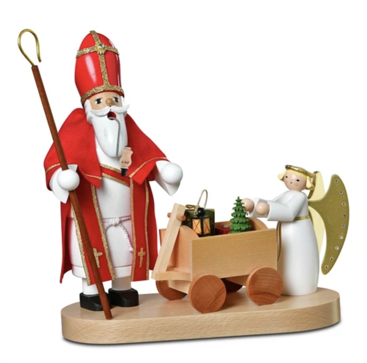 Räuchermann Heiliger St. Nikolaus mit Christkind
