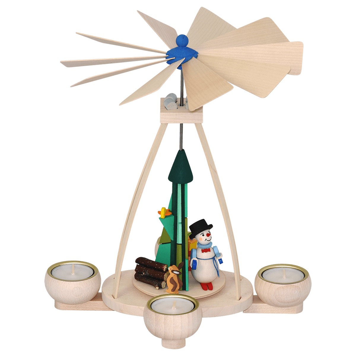 Teelichtpyramide "Schneemann"