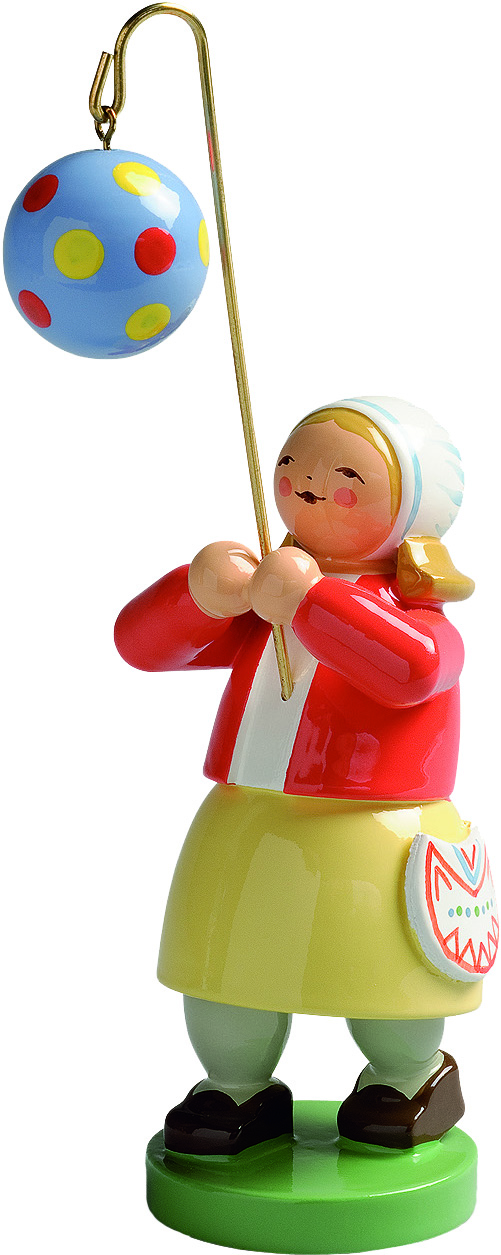 Mädchen mit Kugellampion, gepunktet