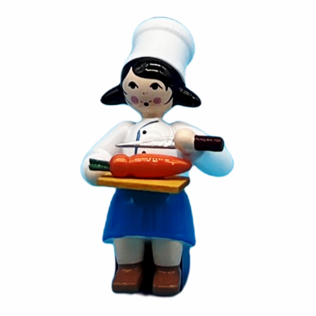 Suppenköche, Mädchen mit Möhre, blau