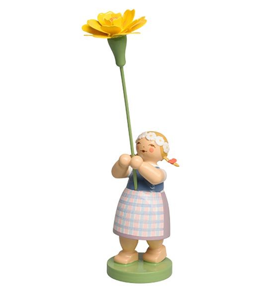 Mädchen mit Studentenblume