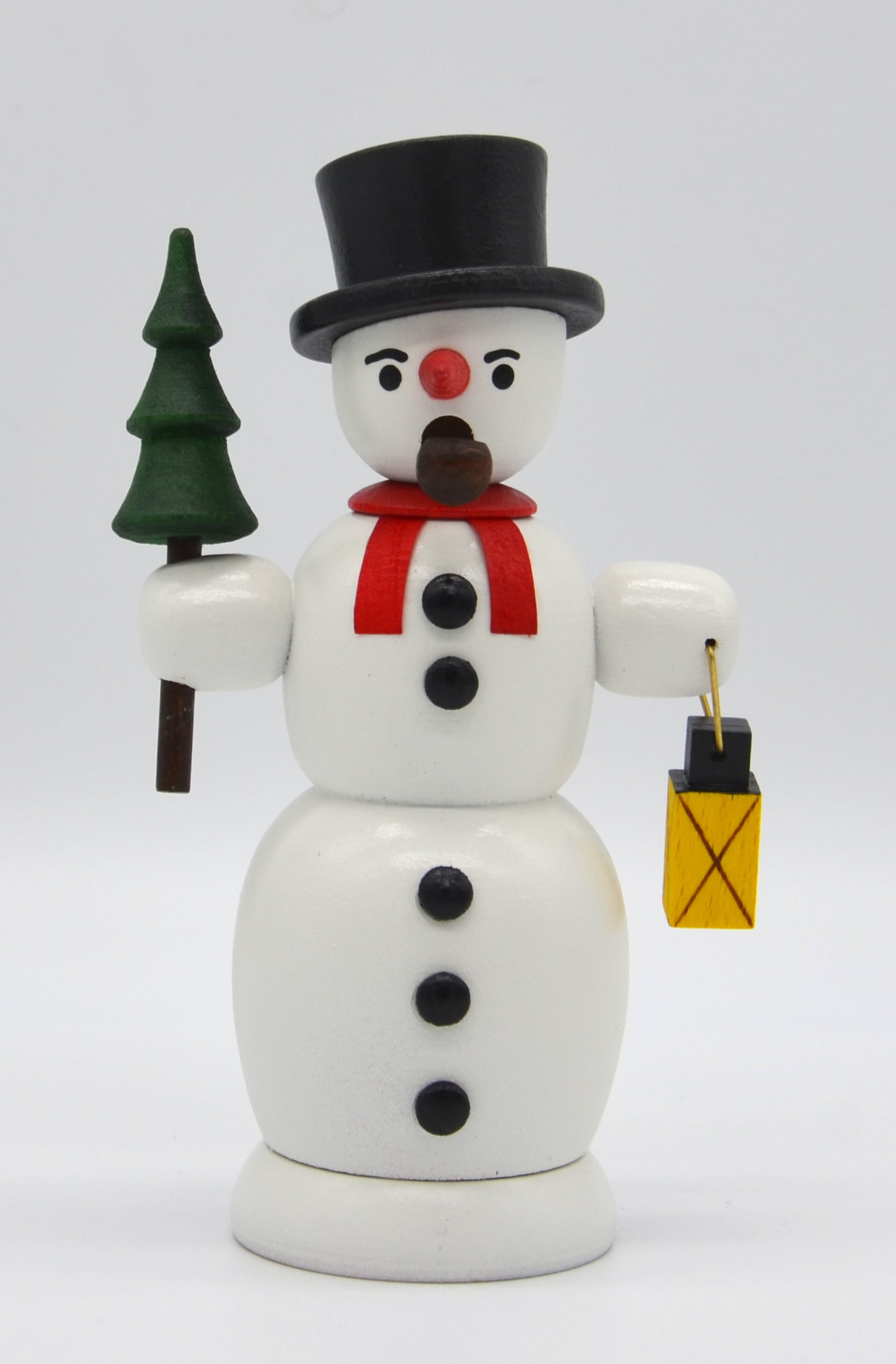 Schneemann mit Laterne, weiß
